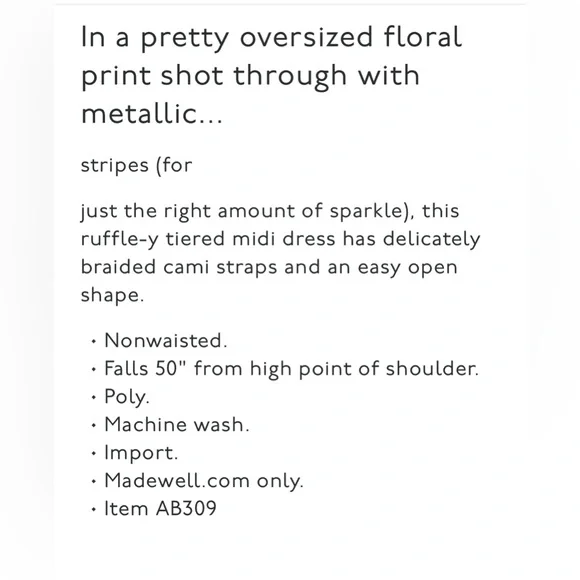 Madewell Maroon and White Floral Maxi Dress NWT - Picture 8 of 8